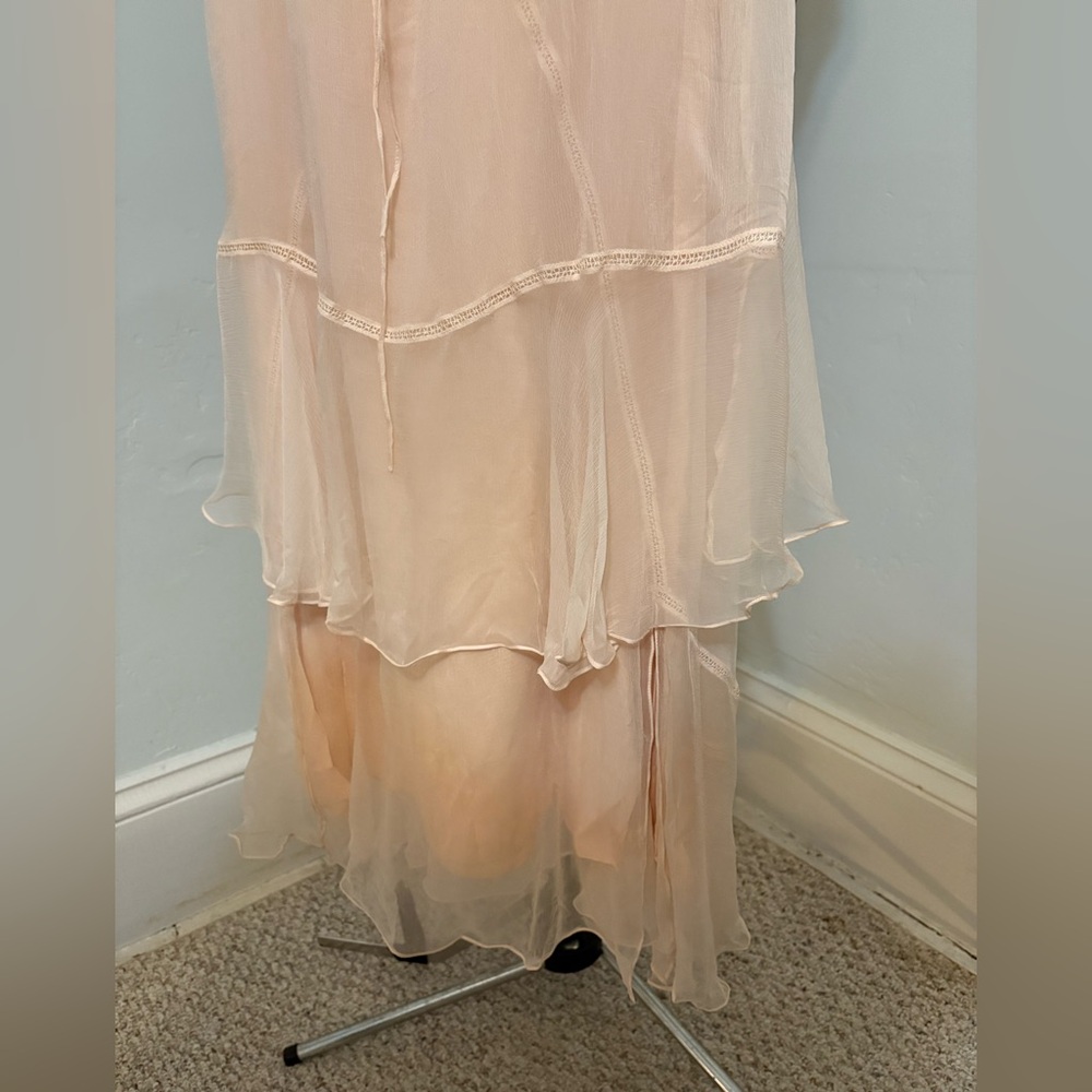 Daisy Buchanan Nataya brand floaty dress sleeves garden party pale peach x-small - Picture 5 of 7